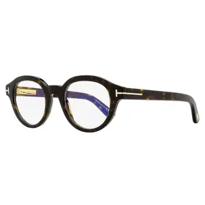 Tom Ford Blue Block Oval Eyeglasses TF6037-B 052 Dark Havana 49mm FT6037