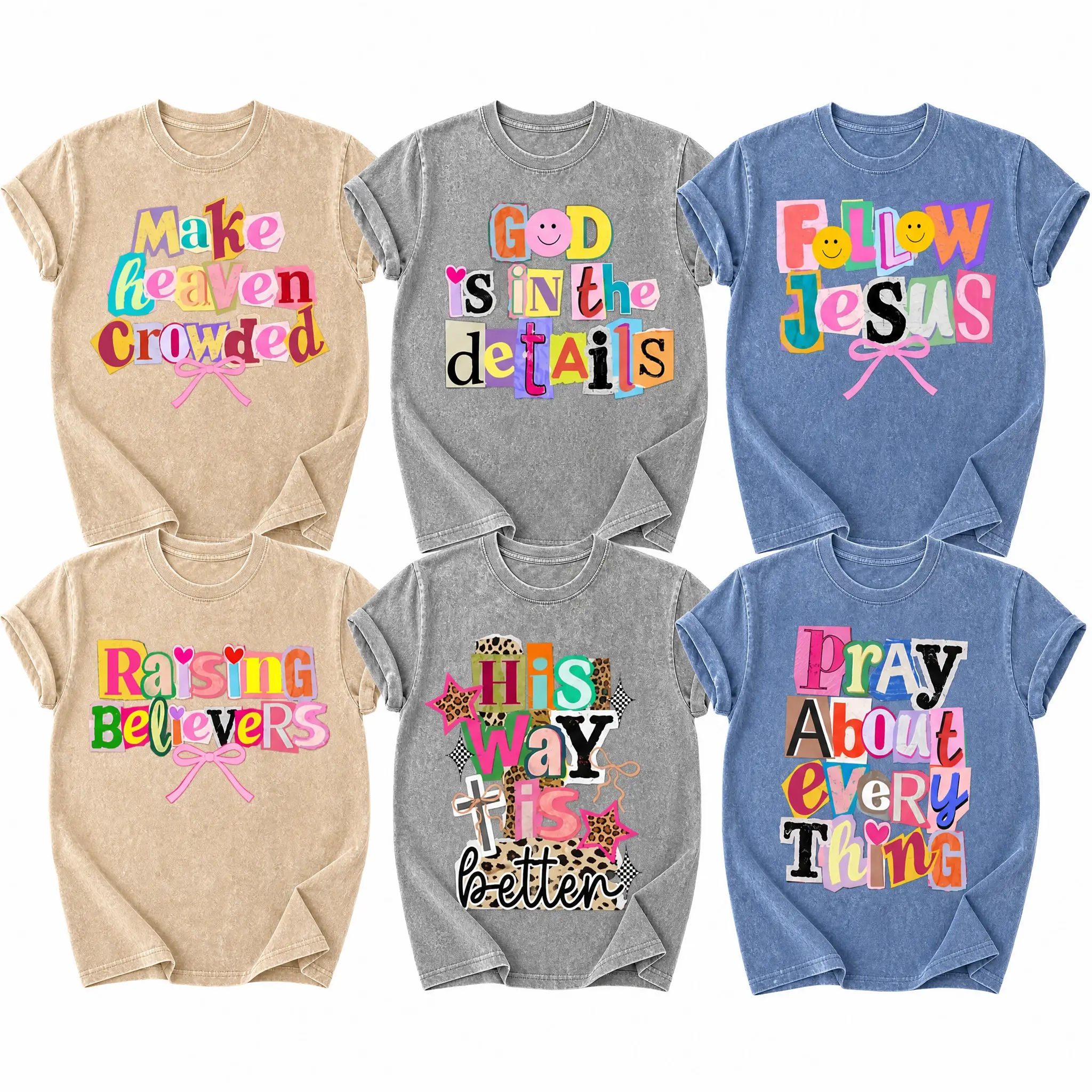 Christian Graphic Tee Vintage Washed Oversized Shirt Retro Faith Based Top Women Short Sleeve Loose Crewneck Tops S-5XL