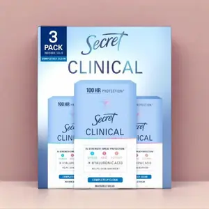 Secret Clinical Strength Invisible Solid Antiperspirant Deodorant, Completely Clean, 1.6 oz., 3 pk Underarm Cosmetic Body Care
