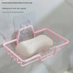 Soap box wall-mounted drip tray without holes, strong adhesive, suitable for bathroom, toilet, and bathroom sink. Soap holder with suction cups, soap box.