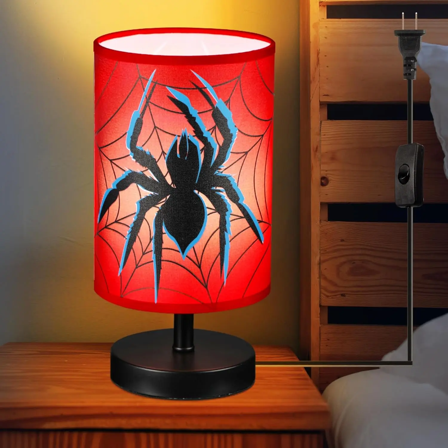 Spider Table Lamps Gifts 3 Colors Dimmable Lights 11.02 x 5.12 Inch Spider Night Light Bedroom Bedside Lamps for Room Bedroom Desk Home Decor Birthday Gifts