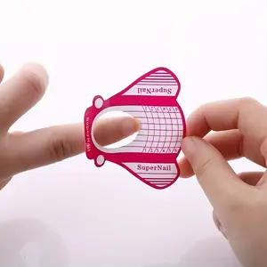 Pink French Nail Stickers Acrylic Gel Extension Curling Style Extension Nail Stickers Nail Art Guide Mold Nail Art Too Nail Sticker Template Sheet
