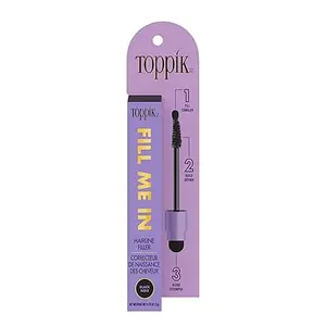 Toppik Fill Me In Hairline Filler Black 0.176 oz – 3-in-1 Root Touch Up Wand for Fuller Hairline, Natural Hair Fibers Styling Tool