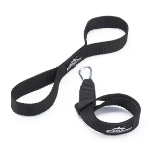 Black Mountain Products Battle Rope Anchor Battle Rope Anchor Kit with Nylon Straps & Carabiner Clip, Black