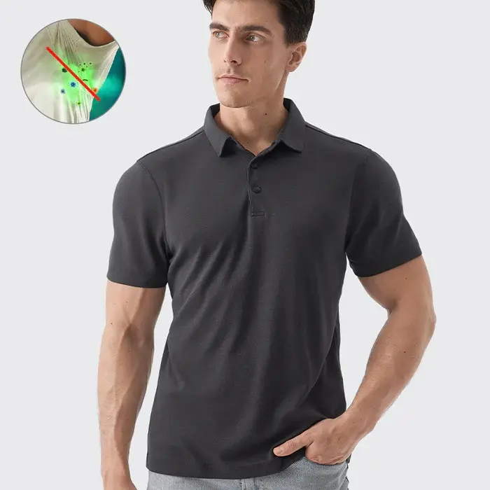 TexTale Men's Anti-Odor Polo - Perfect for Business Trips, Everyday Wear, and Light Sports, Durable Japanese Fabric Sweat-Wicking Energy High-quality Performance Lightweight Tee Menswear Top