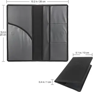 Car Registration & Insurance Card Holder with Magnetic Shut, Vehicle Glove Box Car Organizer - For Documents, Cards, License (Black)