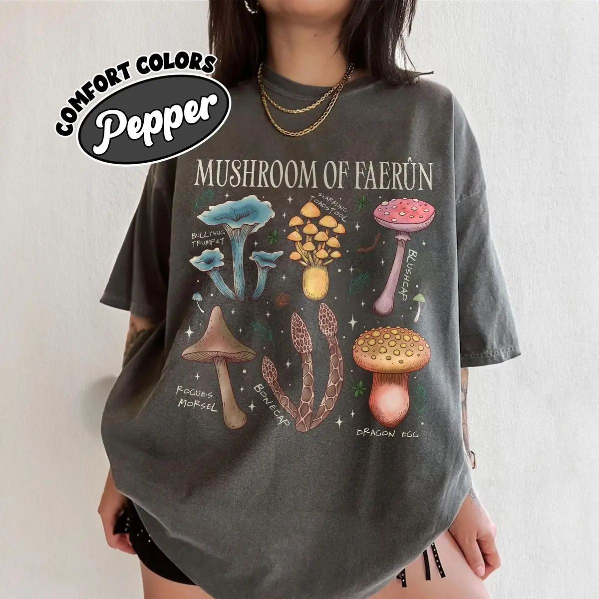 Comfort Colors Astarion Bg3 Mushroom Game Shirt, Mushroom Of Faerun Baldur’S Gate High Elf Gaming Tshirt, Dnd Game Tee, Gift For Game Lover, Unisex Fitted Short Sleeve Tee, Casual Clothing