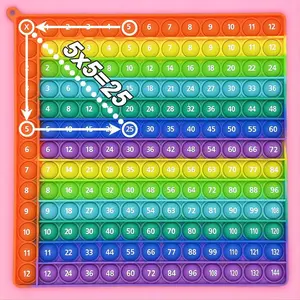 Rainbow Color Multiplication Math Game Bubble Press Educational Tool, Math Learning Tools, Suitable for Beginners, Durable Silicone Material, Interactive Learning Toy