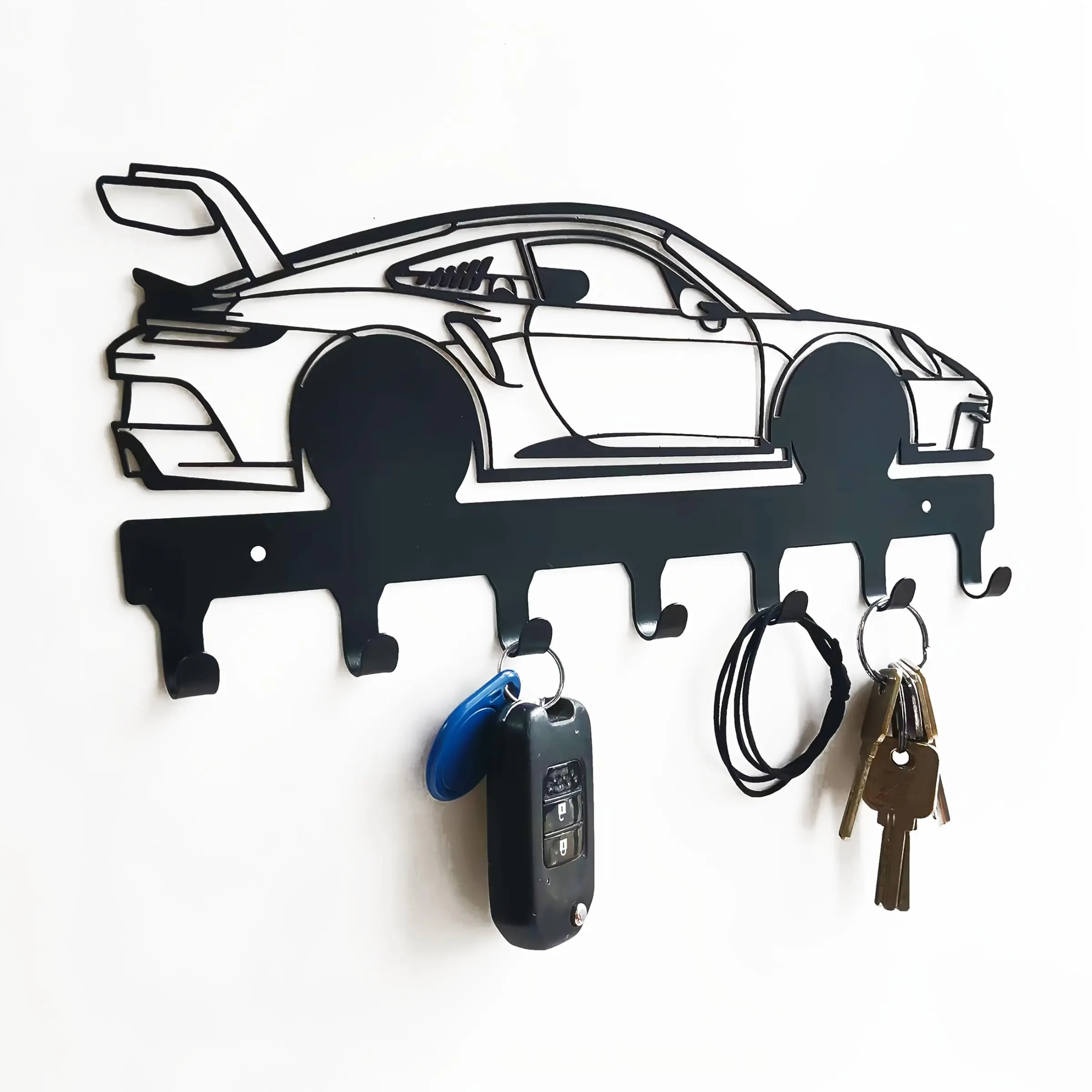 Car Shaped Wall Mounted Hook, Creative Car Design Wall Hook, Space Saving Wall Mounted Hook for Clothes, Hat, Bag, Key, Decor, Wall Mounted Organizer, Home Organizer Hook, Wall Mounted Hanger, Hat Hooks Storage, Hat Hangers for Wall