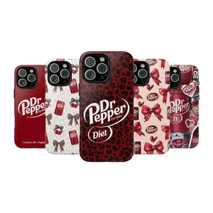 Dr Pepper Soda Fan  Leopard, Bow Themed Phone Case Premium Matte Texture, Protection, Shockproof, Anti-Drop, Anti-Fingerprint For IPhone 17-12, Pro Max, Pro Plus, and Samsung S25-22 Protection Safety