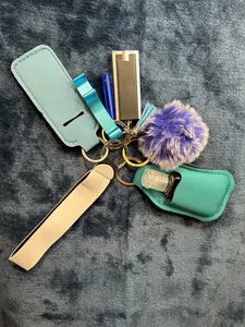 Safety Key Chain Set Mix Color, Fashionable Keychain & Phone Chain & Wristband, Trendy Exquisite Accessories for Women