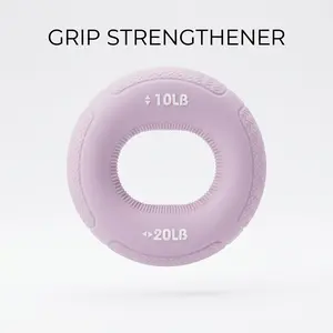 Premium Silicone Grip Strengthener Ring 2-in-1 Hand Exerciser 10LB & 20LB Forearm Trainer Stress Reliever for Hand Strength resistance bands Chic Pink/Lavender Morandi Pastel Shades gym workout