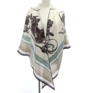 Pre-owned HERMÈS Cashmere Small Leather Goods Hermes EX LIBRIS Silk Shawl