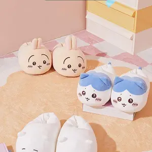Chiikawa Couple Hachiware Funny Usagi Smiley Face Cute Girl Home Cotton Mop Cartoon Shoes Birthday Gift Plush Slippers Indoor