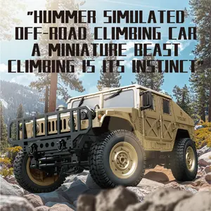 Humvee Military RC Car -  4WD Remote Control Off-Road Vehicle, Full Proportional Control, High-Speed Rock Crawler, Rechargeable Toy Truck for Boys & Adults Ages 8+