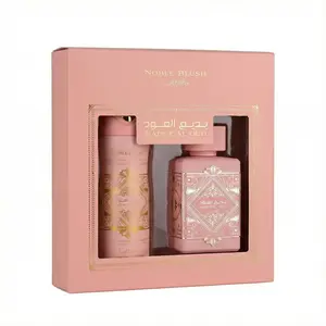 (2pc Gift Set) 3.4oz Badee Al Oud Noble Blush EDP + 200ml Deodorant Spray by Lattafa