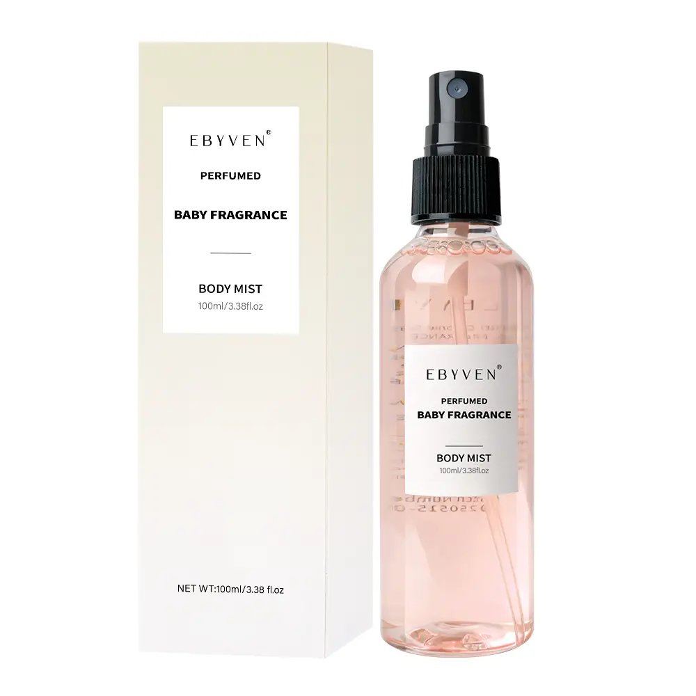 EBYVEN Unisex Alcohol-Free Body Mist - Smelling Good Baby Coconut & Baby Powder Scent, Adults-Friendly Regular Edition, Contains Neither Alcohol, 100ml/3.38 fl oz Liquid Fragrance Spray Bottle (Single Item), Spray Unisex Fragrance, Body Perfume Sprays