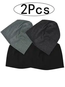 2Pcs-Syna World Skull Cap Set  Elastic Loose Fit High Street Accessory, Unisex Oversized Hat for Men & Women