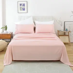 Queen Sheet Set - 4 Piece Bed Sheets for Queen Size Bed, Luxury Soft Breathable Microfiber, Extra Deep Pocket, Bedding Sheets & Pillowcase, Wrinkle Free Oeko-Tex, Pink