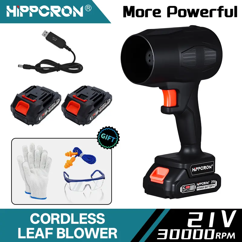 HIPPCRON Cordless Leaf Blower - 21V Electric Handheld Leaf Blower, Ergonomic Handle & Durable Design for Car, Home, Dust, Ice, Snow - Lightweight & Powerful, Car Dust Blower, Versatile Cleaning Tool, Sleek Power Tool, Sturdy Construction