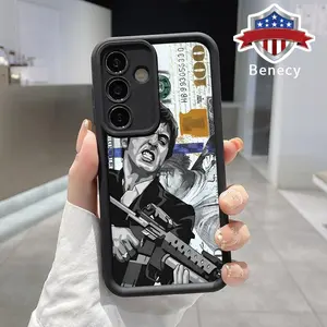 Phone Case Compatible Compatible with Galaxy S23 Ultra S24 Plus S25 S22+ Creative Scar Face Painted Pattern TPU Silicone Camera Protective Rugged Cellphone Cover