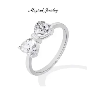 Classic D Series VVS1 Clarity D-Color Heart Shaped 1.6 Carat Synthetic Moissanite Ring (Women's) 925 Pure Silver Material Engagement and Wedding Jewelry Gift