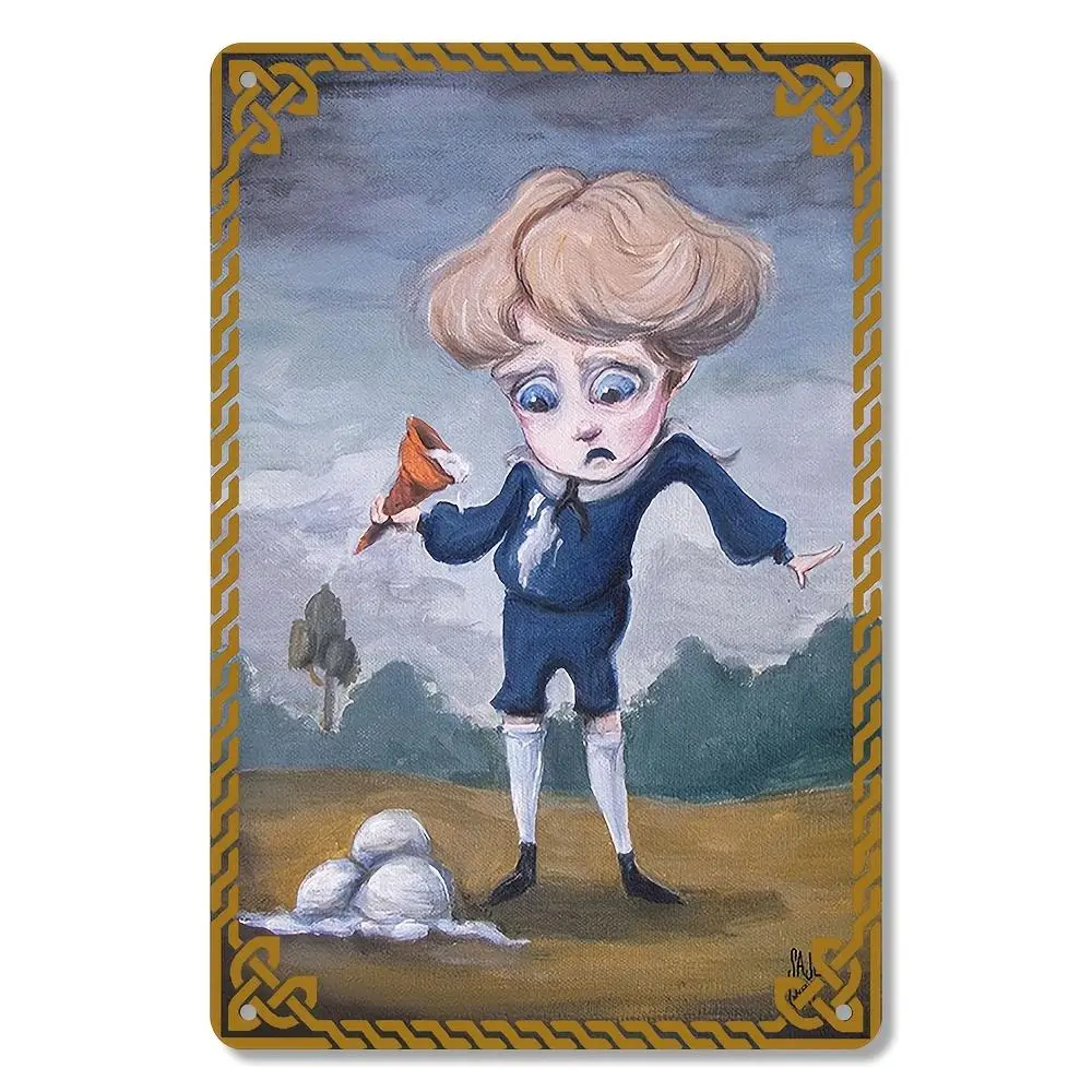 Vintage Wrought Iron Coraline Unframed Art Print - 1pc, 8x12in Metal Illustration, Bedroom Wall Decoration, Thoughtful Boyfriend Gift