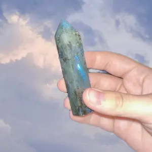 Labradorite Tower - Ethically Sourced Hand-Selected for Intuition & Spiritual Growth 5-9 cm Tall 1.8-2.5 cm Wide