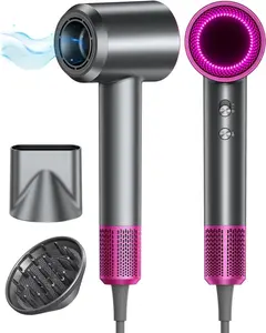 Hair Dryer, 160000RPM with 500M Ionic Negative, Blow Dryer with Diffuser, Fast Drying Hairdryer for Women and Men, Thermo-Control Lightweight Quiet for Curly Hair, Home Travel Salon Smooth