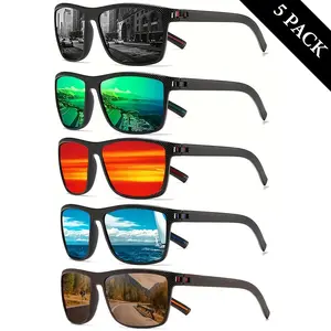 5 Pairs Of Polarized Sports Sunglasses for Men, Lightweight Sun Glasses with UV Protection for Driving Fishing Golf