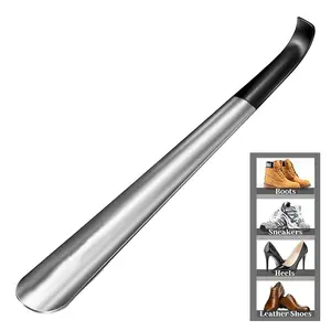 Shoe Horn Long Handle for Seniors Men Kids Women Extra Long Metal Shoe Horn 16 5 inch Heavy Duty Stainless Steel Shoehorn Set of 1 or 2 pcs