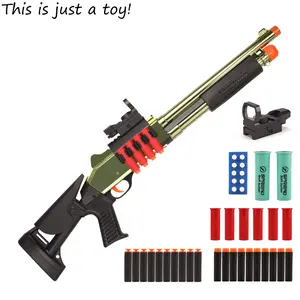 JH2027 XM1014 Foam Dart Blaster Toy Set, Golden Shell Effect Launcher with 20 Soft EVA Darts & Reusable Shell Accessories, Outdoor Activity Toy, Birthday Gift for Teens