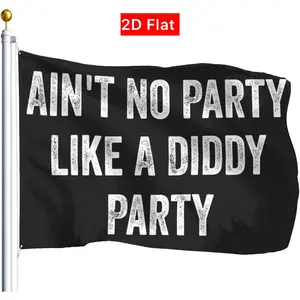 2D Flat Banner 1pc, Diddy's Party Fun Flag, Room Administrator Exclusive, Office Outdoor Unique Pull Flag Banner, No Power Needed