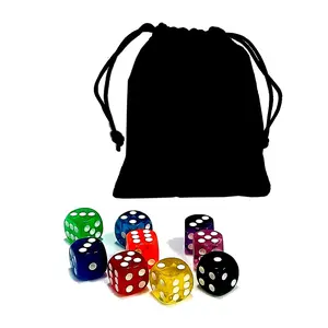 9-Piece Game Dice Set, Multicolor Transparent Acrylic Dices, Round Corners, Ideal for Gaming, Parties, Entertainment, Gifts