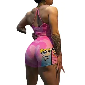 Feitian Little Policewoman Love Fitness Yoga Clothes Women's Sports Seamless Bra Shorts.