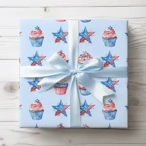 Patriotic Cupcake Wrapping Paper