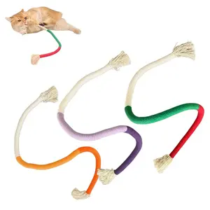 3 Pack Rope Cat Toys for Indoor Cats, Striped Fabric Interactive Teeth Cleaning Toy Set, Battery Free Fun for All Breeds