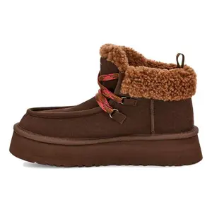 UGG Funkarra Women's Short Snow Boot - Suede-Lined, Round-Toe, Lace-Up Brown Footwear for Women (Including Shoe Features for Cold Weather)