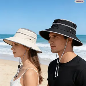 Quick Dry Bucket Hat for Men and Women, Breathable Mesh Sun Hat with Color Block Design, Packable Outdoor Fishing Hat for Beach, Hiking, Travel, Camping and Summer UV Protection