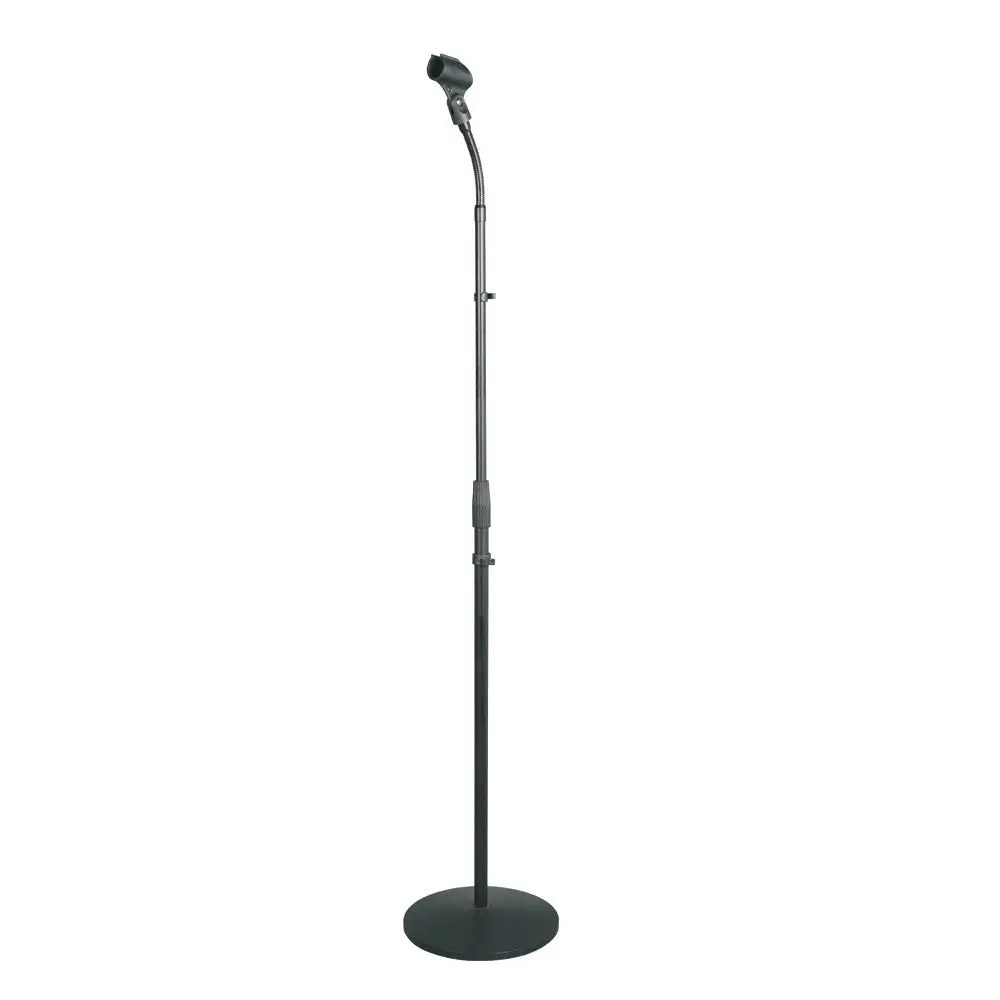 Microphone Stand with Adjustable Height | Universal Floor Mic Stand with Lock-Tight Knob - Gooseneck & Steel Construction,Ideal For Studio, Podcasts & Stage Performances