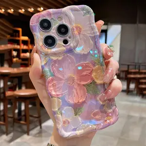 Vintage Flower Pattern Phone Case, Floral, Smooth Non-3D Design Phone Protective Cover, Phone Accessories Compatible with iPhone 17 16 15 14 Plus 13 12 11 Pro Max, Casing