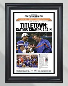 2006 Florida Gators NCAA Football National Champs Framed Newspaper (Titletown)