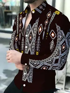 Men's Casual Button Down Long Sleeve Collared Shirt