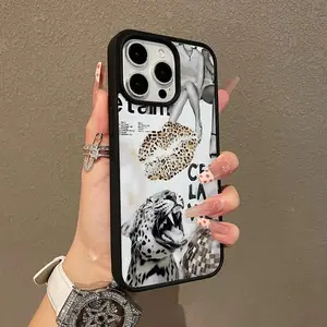Adorable Magnetic Case,phone Case Suitable for Iphone 11/12/13/14/15/16/17 Pro Promax Plus Air,Leopard Print Element Collage, Lightweight, Anti-Fall | Girly & Chic Style