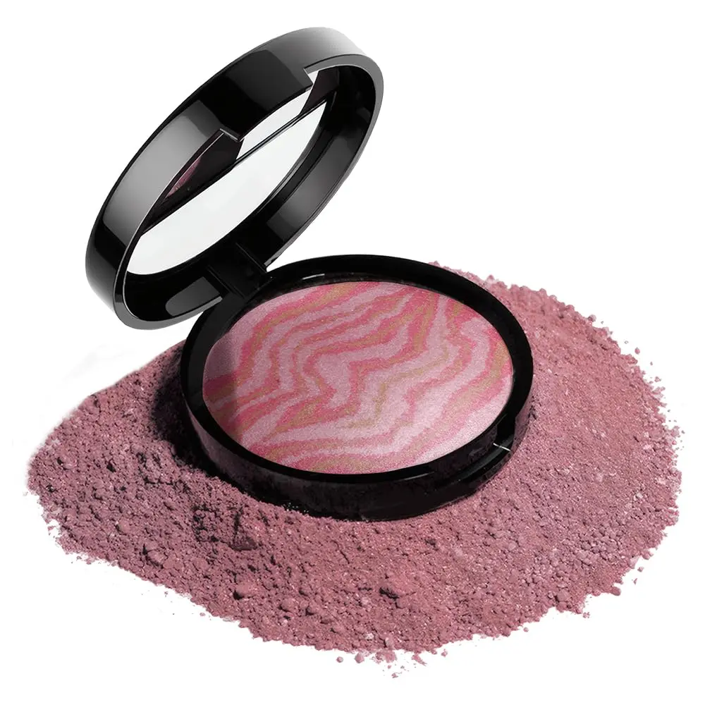 Baked Blush-n-Brighten Marbleized Blush, 2-in-1 Blush & Highlighter Hybrid - Pink Buttercream - Natural Finish, Buildable Color