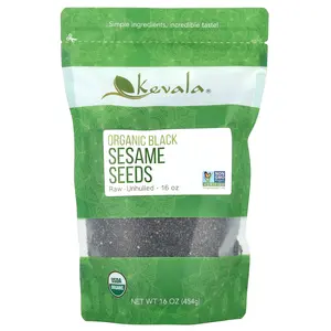 Kevala Organic Black Sesame Seeds, Raw, Unhulled, 16 oz (454 g)