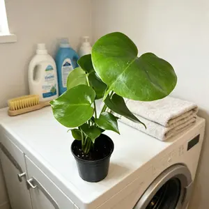 LZ08   Live 4 Inch Monstera Deliciosa Plant | Indoor & Outdoor Tropical Split-Leaf Houseplant in 4” Pot for Home & Garden Decor