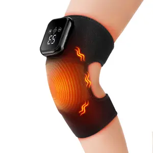 Knee Massager with Heat, Cordless Knee Heating Pad with Massager, 3 Heat & 3 Vibration Levels, Electric Heated Knee Wrap, Christmas Birthday Gifts