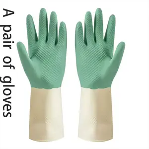 Durable Latex Gloves for Kitchen Cleaning & Laundry, Waterproof Rubber Household Tools, Ideal for Dishes Washing & Daily Chores
