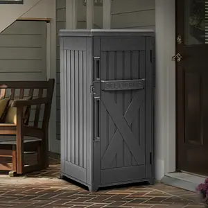 YITAHOME 60-Gallon Secure Package Delivery and Storage Box, Double-Wall Resin, Weatherproof, for Outdoor Use, Curbside or Porch, 8.5 Cubic Feet, Gray